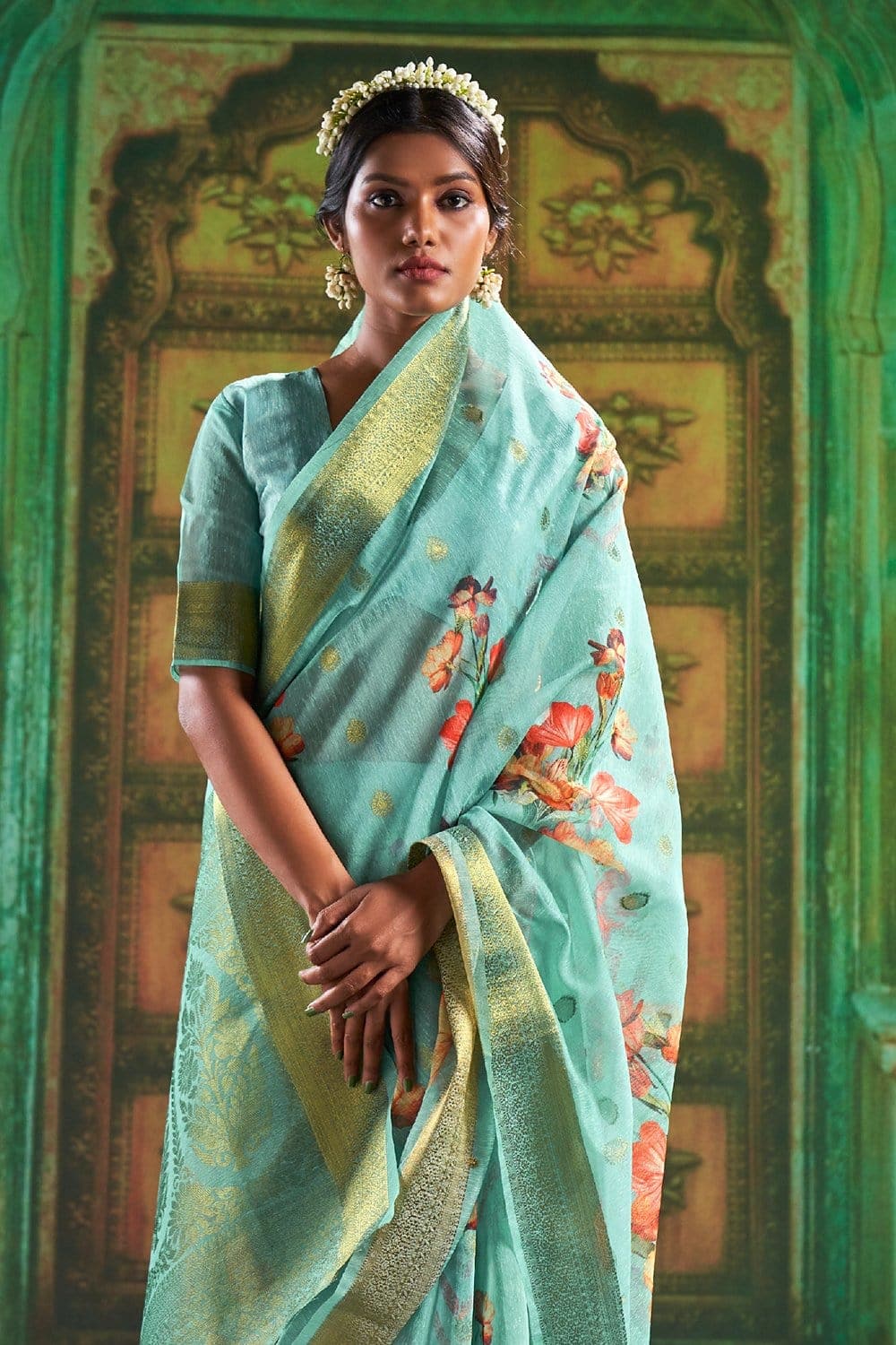 ETHNIC PURE COTTON MULMUL SAREE WITH BLOUSE