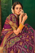 purple cotton saree 