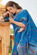 Cotton Silk Saree Cobalt Blue Cotton Silk Saree saree online