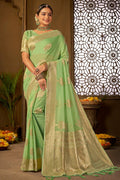 Cotton Silk Saree Light Green Cotton Silk Saree saree online