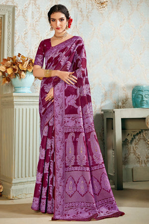 Maroon Cotton Silk Saree