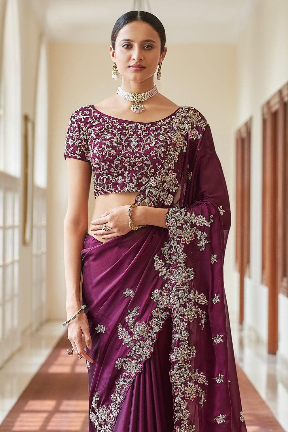 Discover 151+ shimmer silk saree super hot