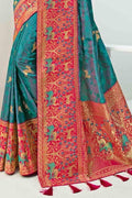 Designer Banarasi Saree Beautiful Bahama Blue Designer Banarasi Saree saree online