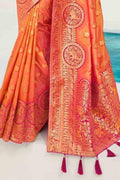 Designer Banarasi Saree Beautiful Coral Orange Designer Banarasi Saree saree online