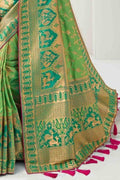 Designer Banarasi Saree Beautiful Emerald Green Designer Banarasi Saree saree online