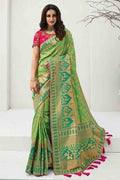 Designer Banarasi Saree Beautiful Emerald Green Designer Banarasi Saree saree online