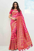Designer Banarasi Saree Beautiful Punch Pink Designer Banarasi Saree saree online