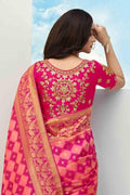 Designer Banarasi Saree Beautiful Punch Pink Designer Banarasi Saree saree online