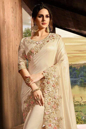 Beautiful Tan Golden Designer Banarasi Saree