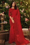 Designer Banarasi Saree Berry Red Designer Embroidered Saree - Wedding Wardrobe Collection saree online
