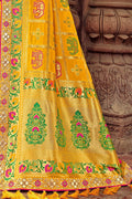 Designer Banarasi Saree Honey Yellow Woven Designer Banarasi Saree With Embroidered Silk Blouse saree online