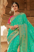 Jungle Green Banarasi Saree- Designer wedding Saree