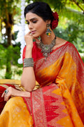 Designer Banarasi Saree Marigold Orange Designer Banarasi Saree saree online