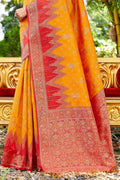 Designer Banarasi Saree Marigold Orange Designer Banarasi Saree saree online