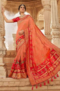 Peach Banarasi Saree- Designer wedding Saree