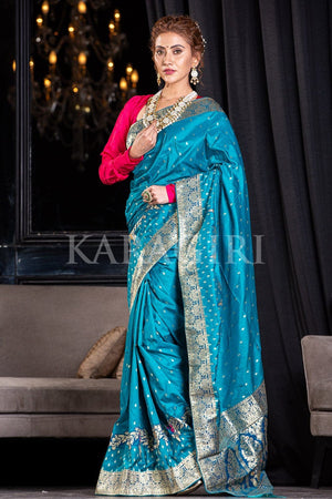 Sky Blue Banarasi Saree