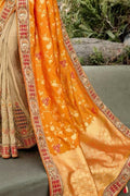 Designer Banarasi Saree Sunrise Orange And Yellow Designer Banarasi Saree saree online