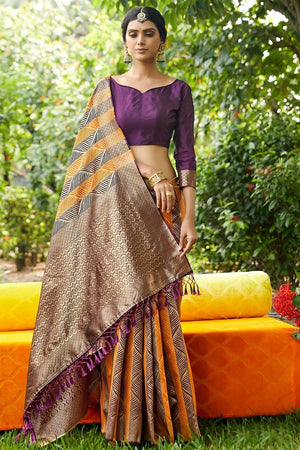 Violet Designer Banarasi Saree