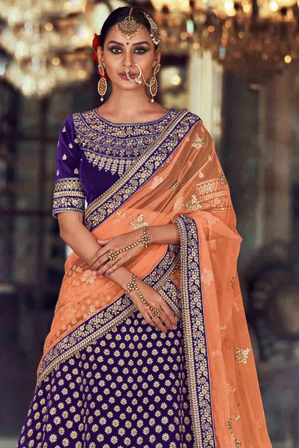 55 Blue Bridal Lehenga - Bride in Blue - Wedding | Reception | Fusion