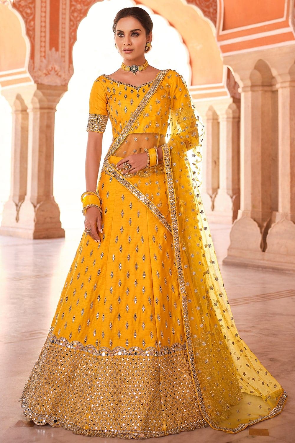 Yellow Color Lehenga Choli Buy Online