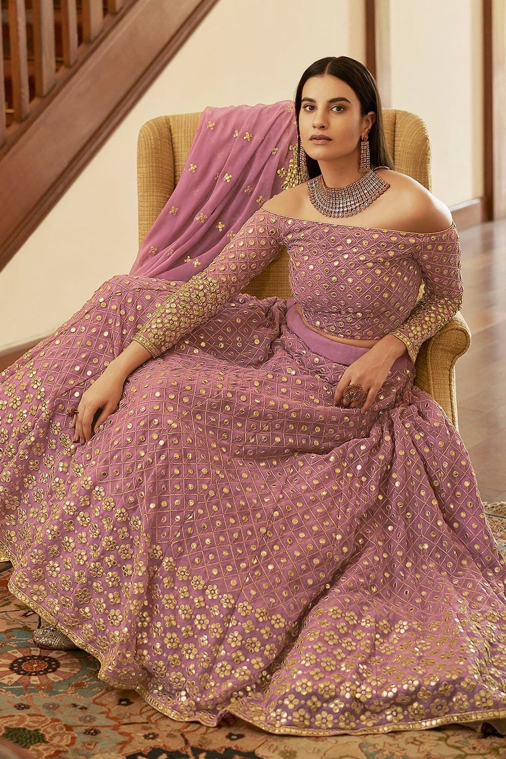 Buy Grey Georgette Designer Diwali Wear Lehenga Choli Online - LEHV2348 |  Appelle Fashion