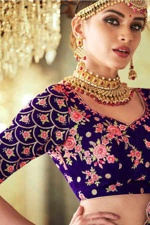 purple designer lehenga