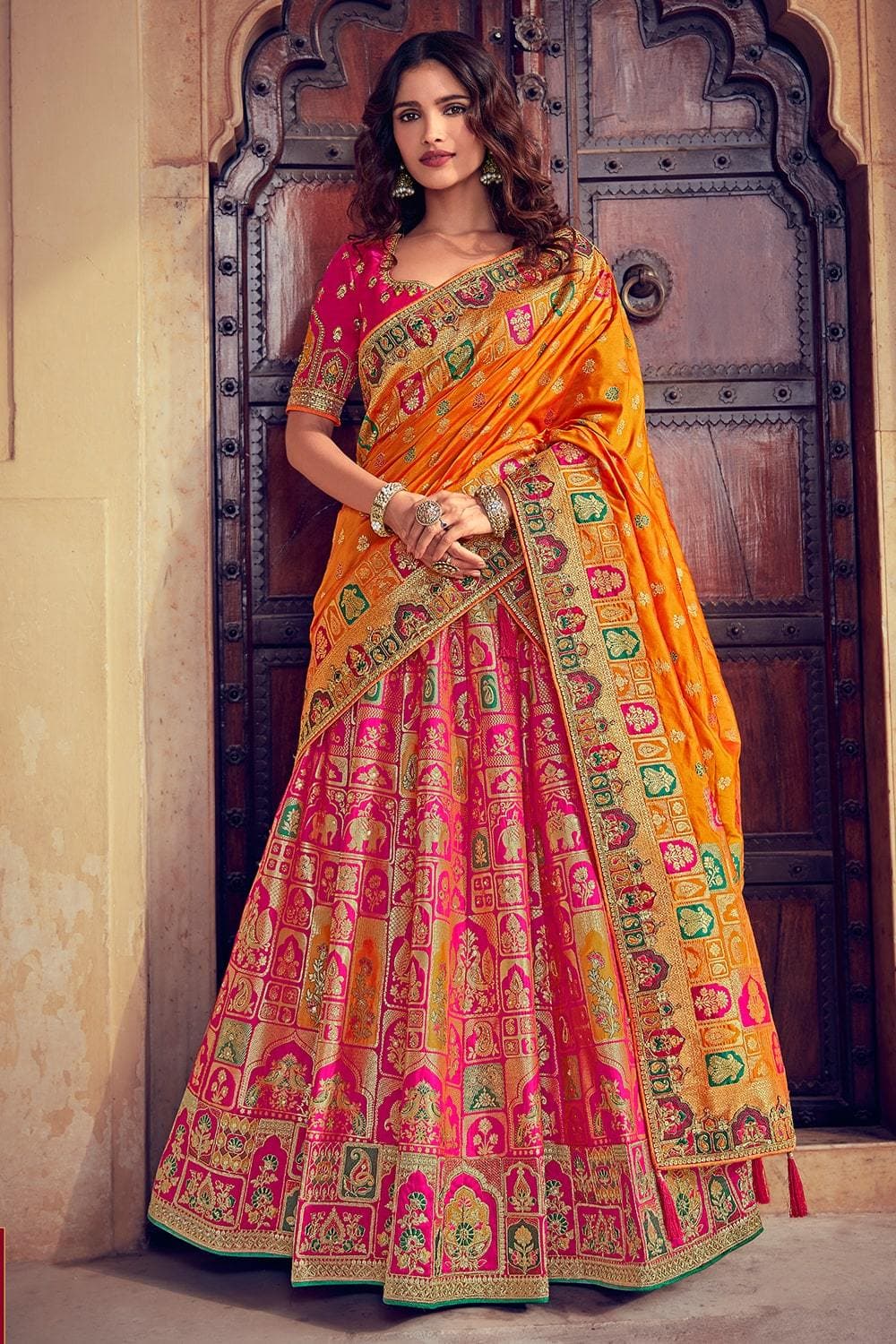 Silk sales lehengas online