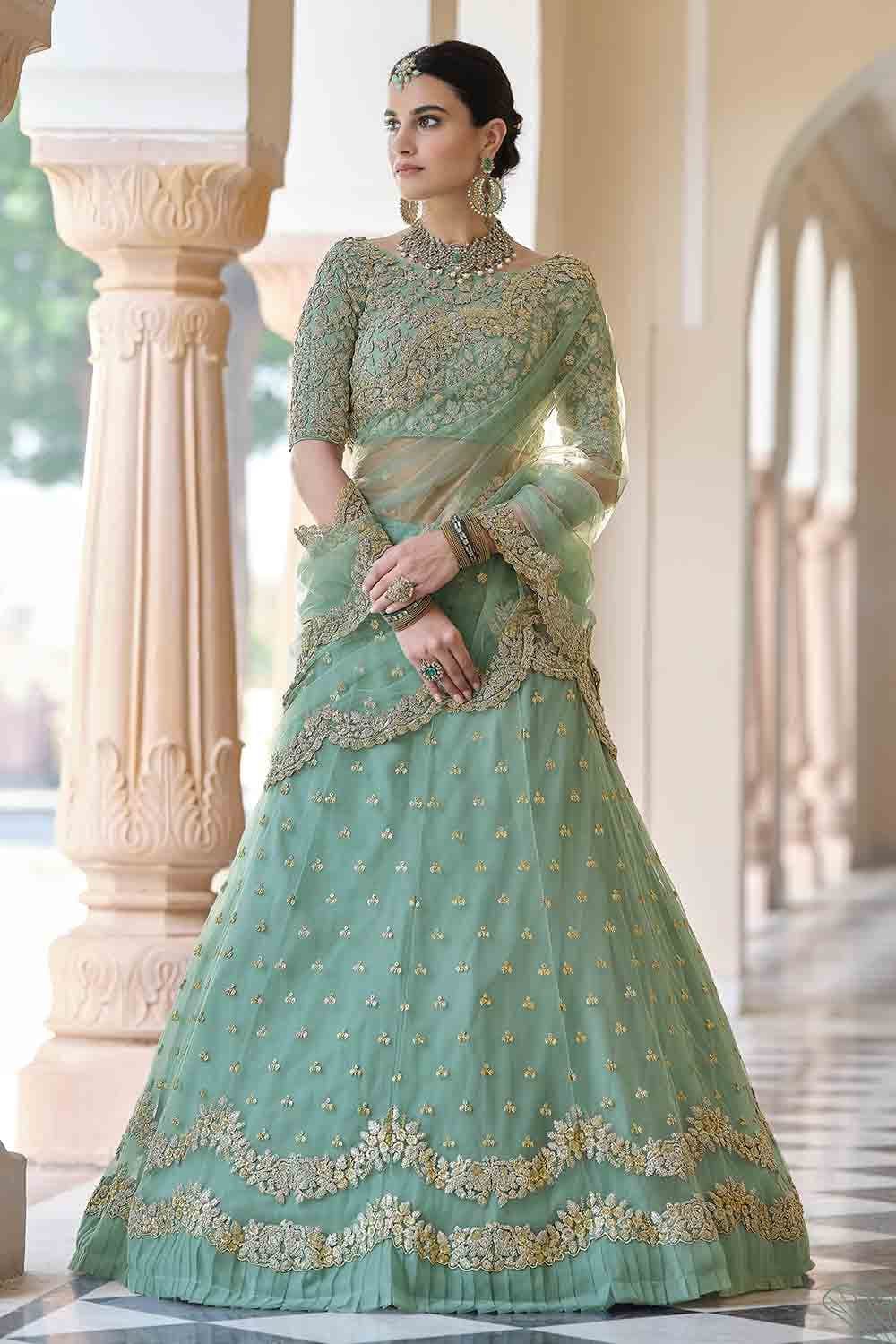 Buy Indian Dress Sea Green Ethnic Motifs Yoke Design Regular Online in India   Etsy