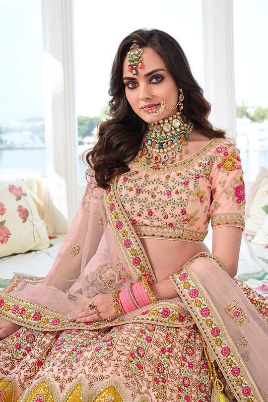 peach designer lehenga