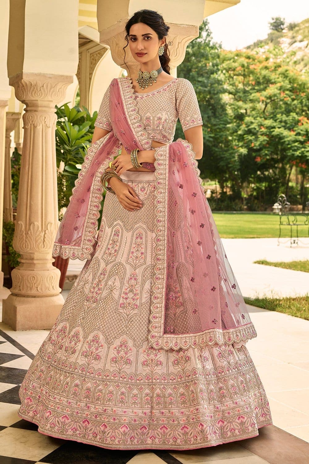 Buy Ivory pearl embroidered lehenga set -Designer Wear - Ensemble