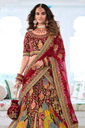 maroon designer lehenga