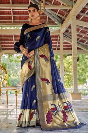 Admiral Blue Designer Saree