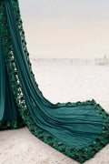 Beautiful Deep Green Designer Saree