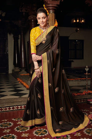 Brown Designer Saree