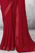 Crimson Red Designer Saree