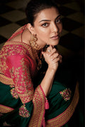 Saree Gorgeous Phthalo Green Designer Saree With Embroidery. saree online