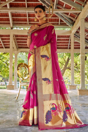 Magenta Pink Designer Saree