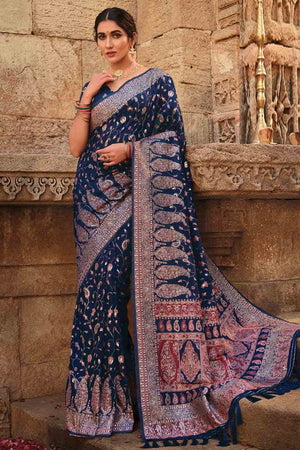 Navy Blue Designer Saree