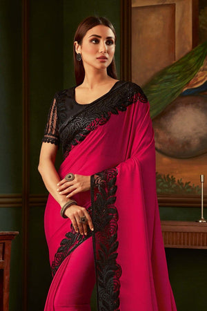 Rani Pink Designer Saree