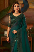 Buy Sacramento green woven south silk saree online at best price - Karagiri