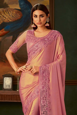 Shy Pink Designer Saree