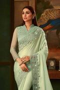 Buy Tea green woven south silk saree online at best price - Karagiri