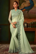 Buy Tea green woven south silk saree online at best price - Karagiri