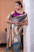 Digital Print Saree Aqua Blue Digital Print Saree saree online