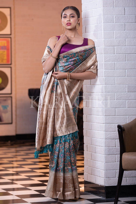 Digital Print Saree Aqua Blue Digital Print Saree saree online