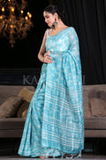 Digital Print Saree Aqua Blue Digital Printed Saree saree online