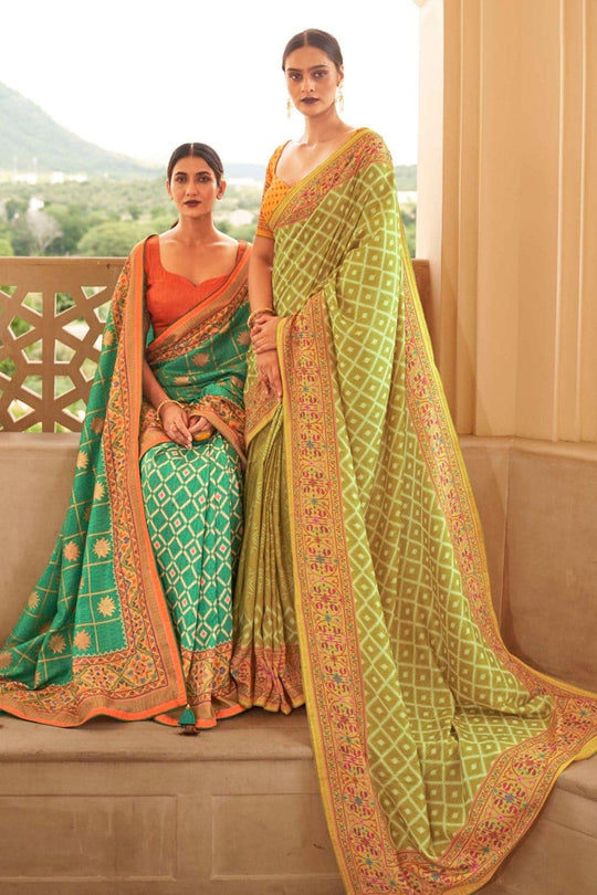 Digital Print Saree Aqua Green Digital Printed Saree saree online