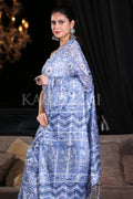 Digital Print Saree Azure Blue Digital Printed Saree saree online