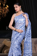 Digital Print Saree Azure Blue Digital Printed Saree saree online