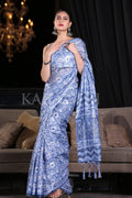 Digital Print Saree Azure Blue Digital Printed Saree saree online